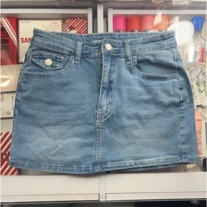 denim mini skirt